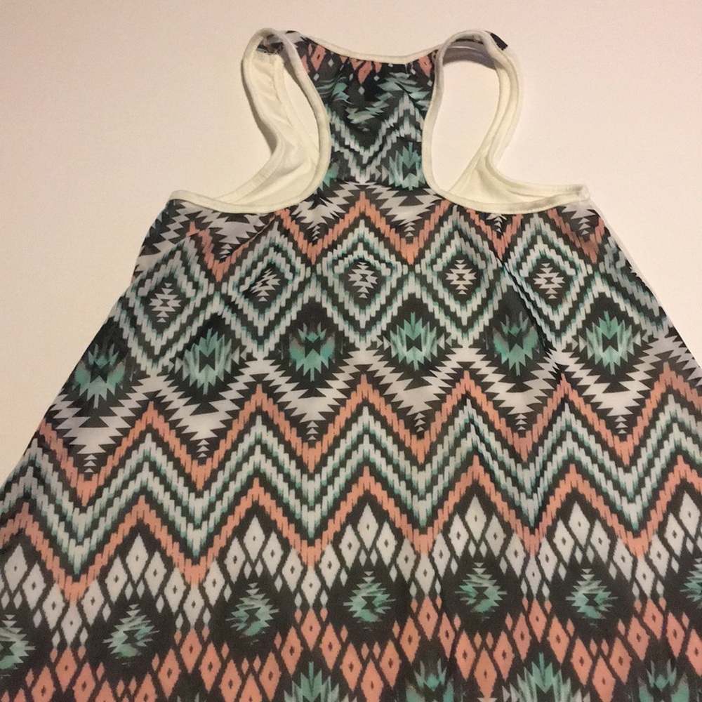 Aztec print racer back tank